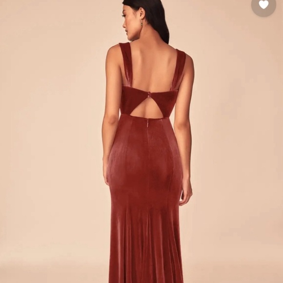 Teracotta Azazie Lanessa Velvet Dress - Picture 1 of 5